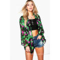 Hell Tropic Print Frauen Kimono